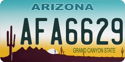 AZ license plate AFA6629
