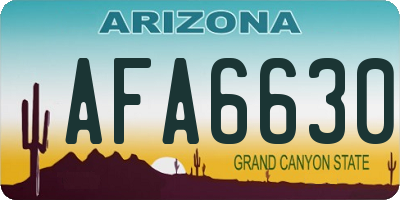 AZ license plate AFA6630