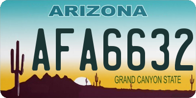 AZ license plate AFA6632