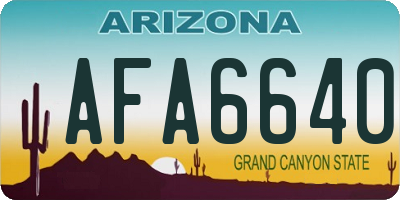 AZ license plate AFA6640