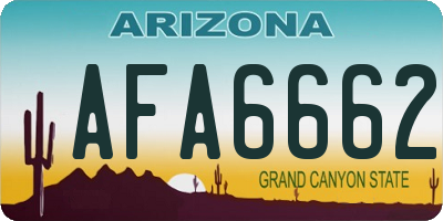 AZ license plate AFA6662