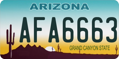 AZ license plate AFA6663