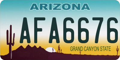 AZ license plate AFA6676