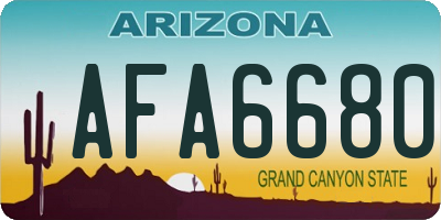 AZ license plate AFA6680