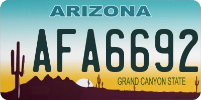 AZ license plate AFA6692