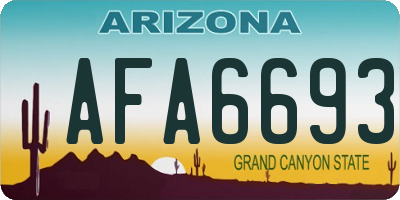 AZ license plate AFA6693