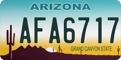 AZ license plate AFA6717