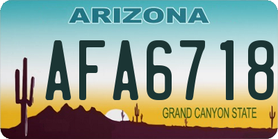 AZ license plate AFA6718