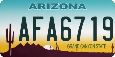 AZ license plate AFA6719