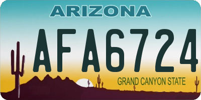 AZ license plate AFA6724
