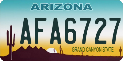 AZ license plate AFA6727