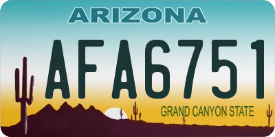 AZ license plate AFA6751