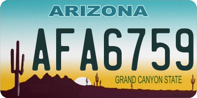AZ license plate AFA6759