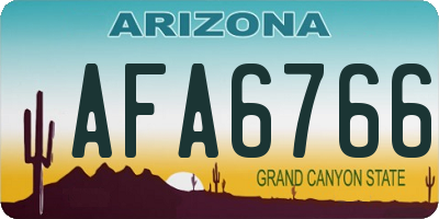 AZ license plate AFA6766