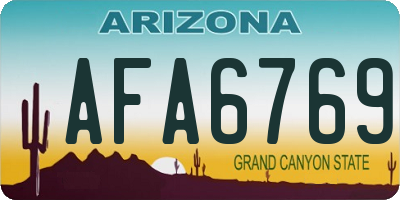 AZ license plate AFA6769
