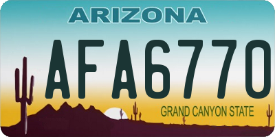 AZ license plate AFA6770