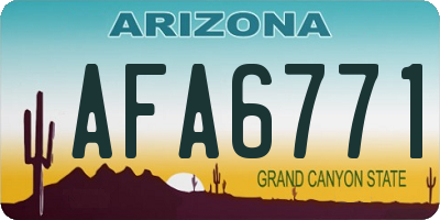 AZ license plate AFA6771