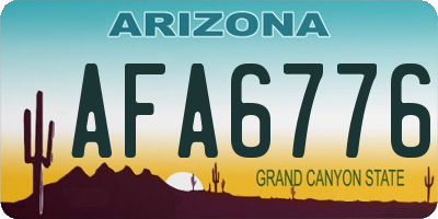 AZ license plate AFA6776