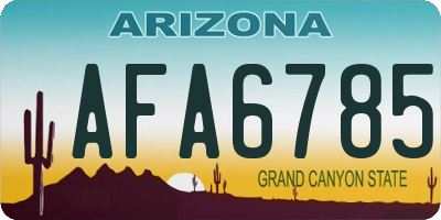 AZ license plate AFA6785
