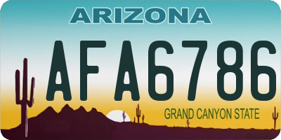 AZ license plate AFA6786