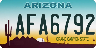 AZ license plate AFA6792