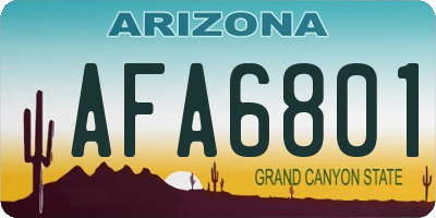 AZ license plate AFA6801