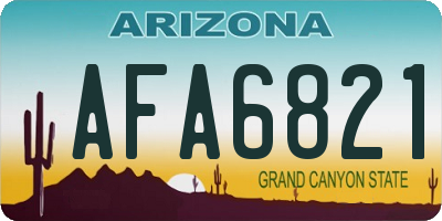 AZ license plate AFA6821