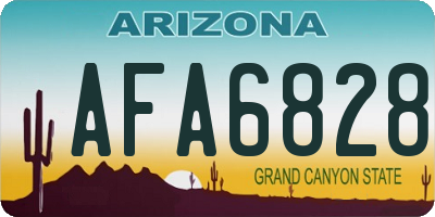 AZ license plate AFA6828