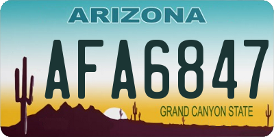 AZ license plate AFA6847