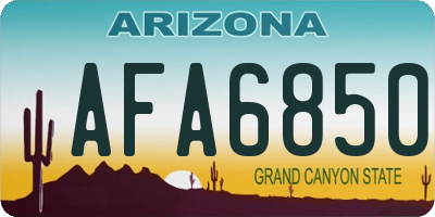 AZ license plate AFA6850