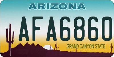 AZ license plate AFA6860