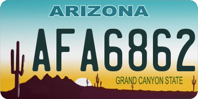AZ license plate AFA6862