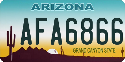 AZ license plate AFA6866