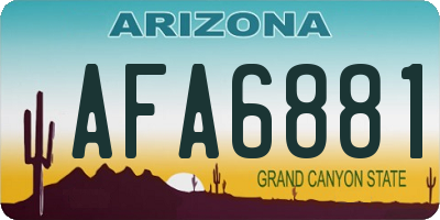 AZ license plate AFA6881