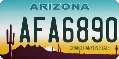 AZ license plate AFA6890