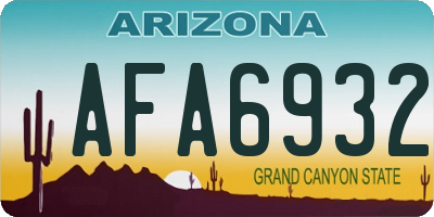 AZ license plate AFA6932