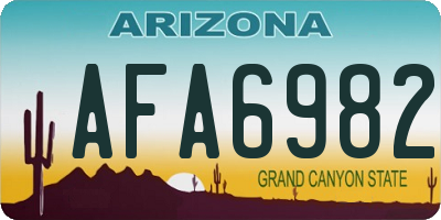 AZ license plate AFA6982