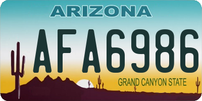 AZ license plate AFA6986