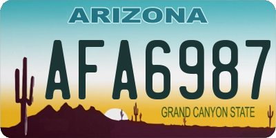 AZ license plate AFA6987