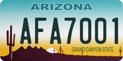 AZ license plate AFA7001