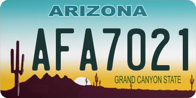 AZ license plate AFA7021
