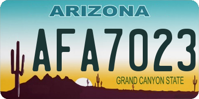 AZ license plate AFA7023