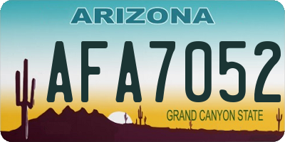AZ license plate AFA7052