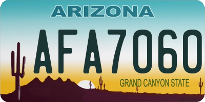 AZ license plate AFA7060
