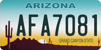 AZ license plate AFA7081
