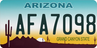 AZ license plate AFA7098
