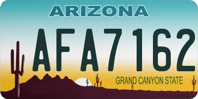 AZ license plate AFA7162