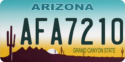 AZ license plate AFA7210
