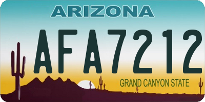 AZ license plate AFA7212