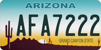 AZ license plate AFA7222